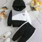Black Panel Dinosaur Printed Kids Winter Suit