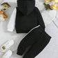 Black Panel Dinosaur Printed Kids Winter Suit