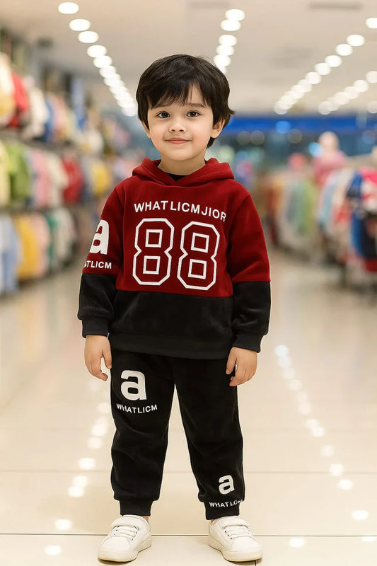 Winter Red Fashion Hoodie Kids Suit