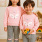 Pink Fox Printed Kids Winter Suit