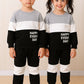 Grey & Black Panel Happy Everyday Printed Kids Winter Suit