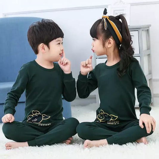 Green Happy Cow Printed Kids Wear